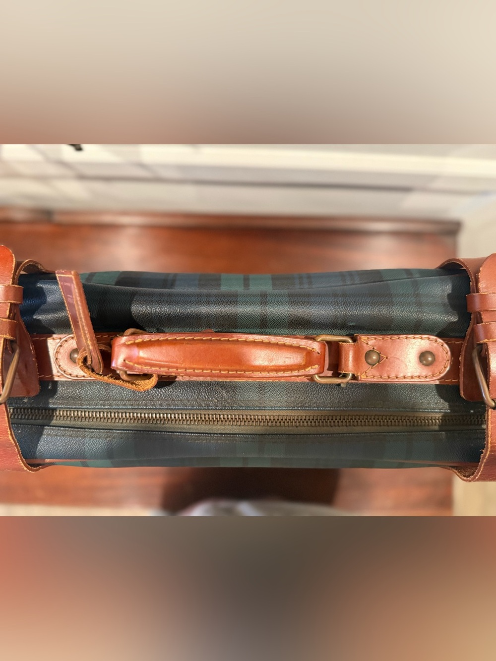 Vintage Polo Ralph Lauren Black Watch Plaid 25in Suitcase Made in Italy - Picture 7 of 16